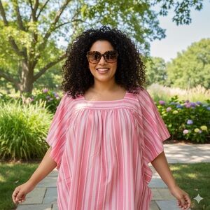 Tommy Hilfiger Coral Pink Striped Blouse 🍉